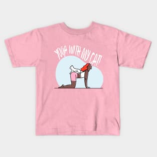 Yoga and cats Kids T-Shirt